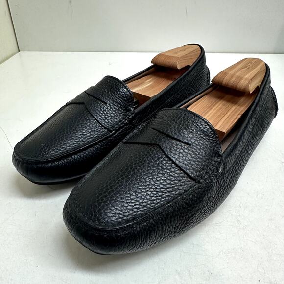 VERY GOOD Salvatore Ferragamo Loafer Driver Black Scotch Grain UK 9.5/ US 10.5 B